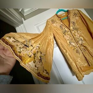 SOLDOUT SUNDANCE NWOT Golden Hopes Embroidered Top in Golden-XS